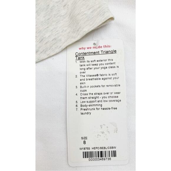 Lululemon Blue White & Black Stripe Contentment Triangle Tank Top, Size 8 - Picture 13 of 14